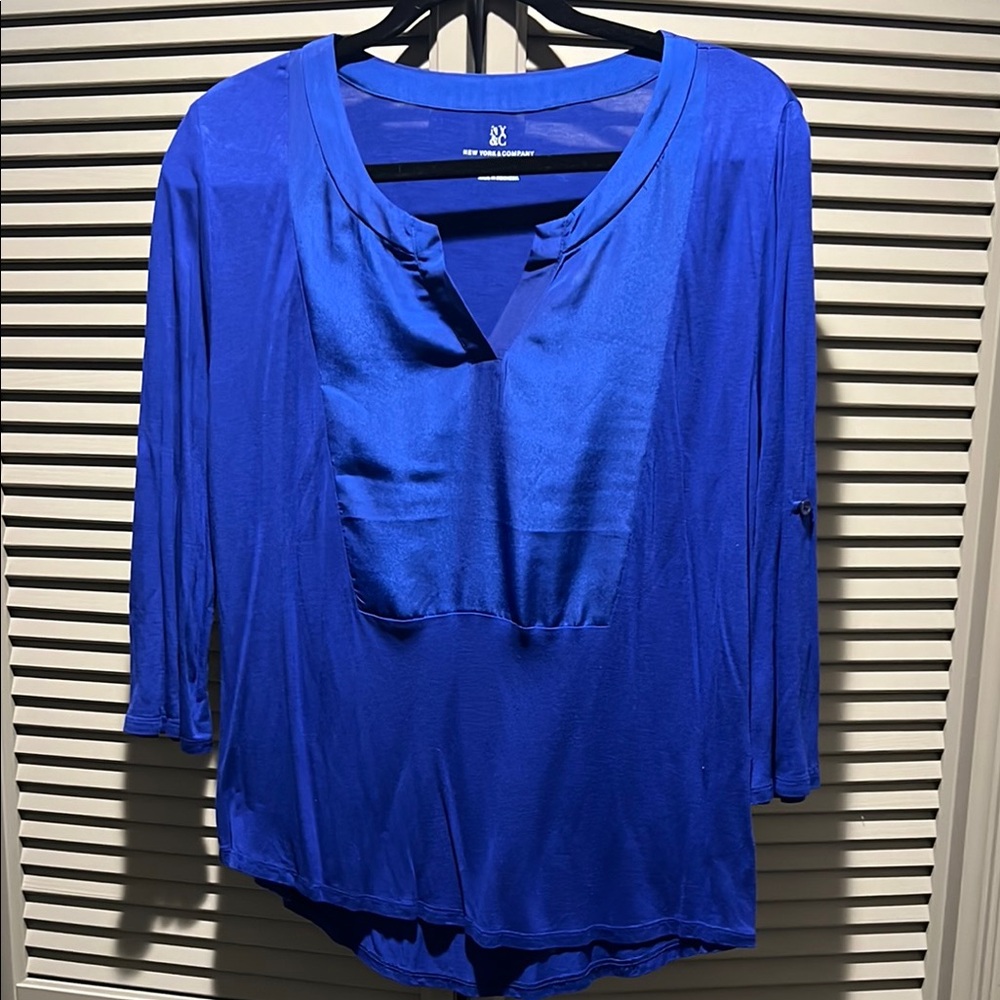 New York & Company Royal Blue Blouse